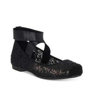 Jessica Simpson Black Lace Magda Ballet Flat sz 8